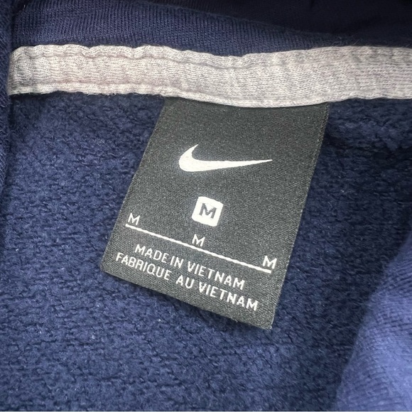 Nike Side Swoosh Hoodie Men’s M Navy Blue Sweatshirt Fleece Pullover **READ - Picture 3 of 7